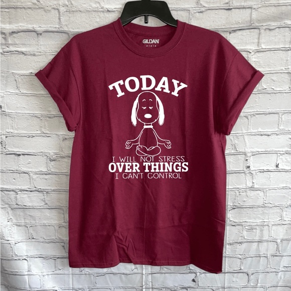 Snoopy yoga namaste I will not stress  t-shirt unisex - Picture 2 of 5